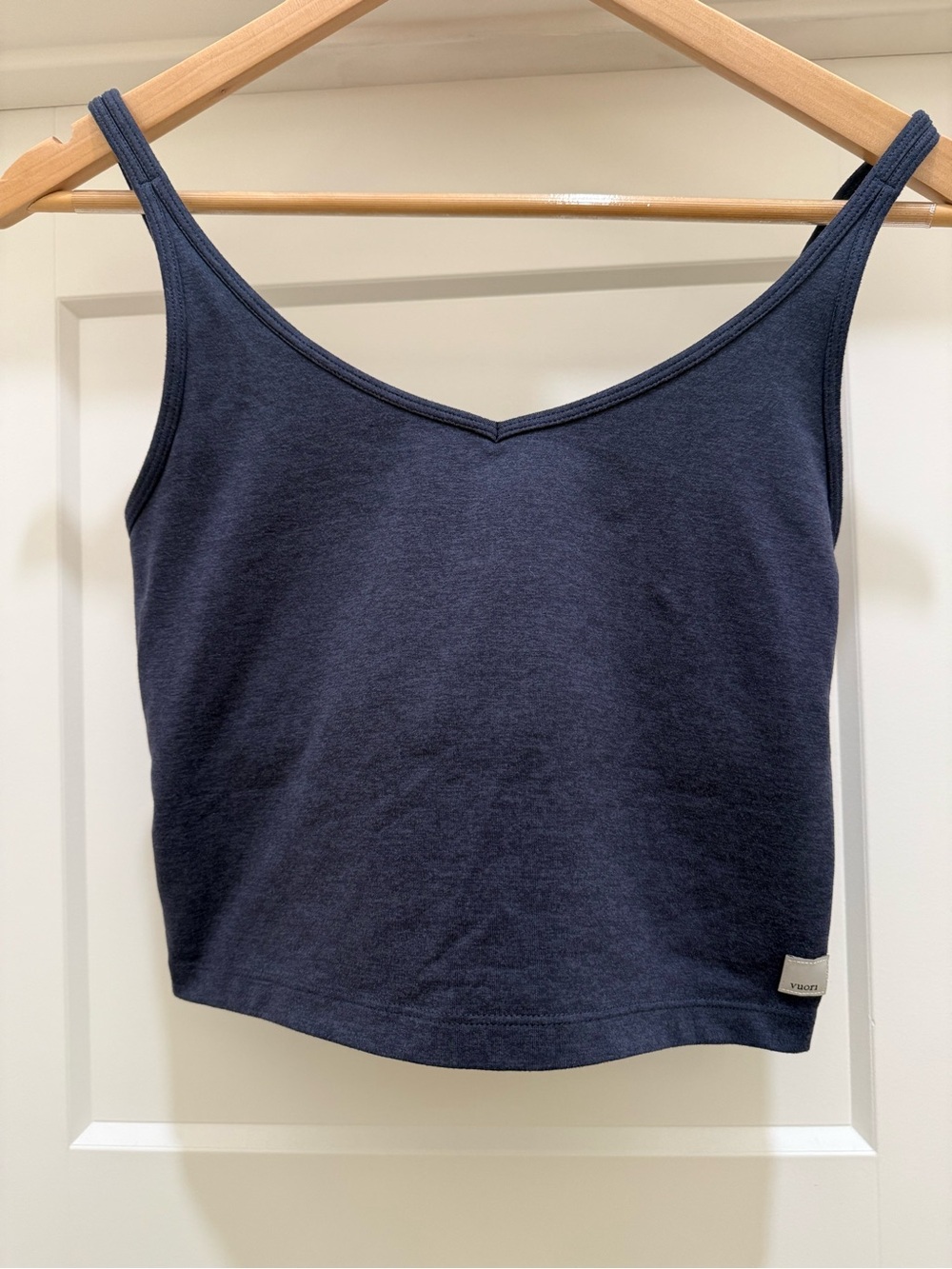 Vuori Navy V-Neck Slim Strap Tank